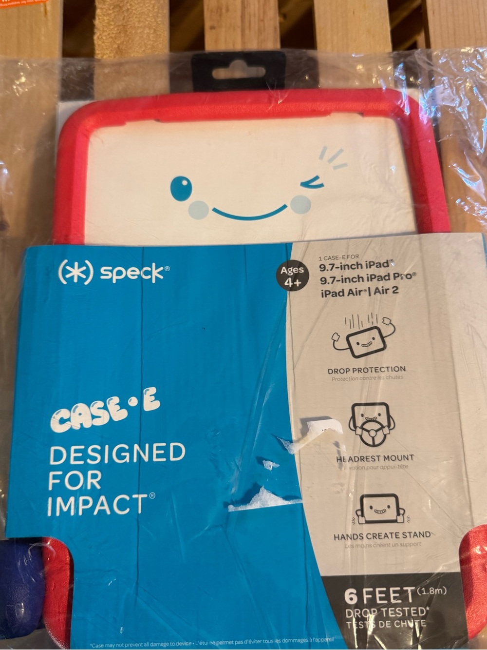 speck Case-E Kids Tablet Cover in Bright Red with White Face